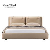 Linge de lit double king size de luxe moderne Mécanisme de lit escamotable en cuir
