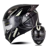 Casque à double visière, casque en fibre de verre, casque intégral pour moto, casque de conduite toutes saisons