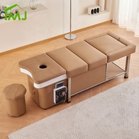 Table de massage multifonctionnelle pour salon de coiffure thaïlandais, lavage des cheveux, massage des pieds, lit de spa pour le cuir chevelier, shampooing