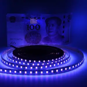 5050 2835 SMD Ultraviolet Ray LED Diode Ribbon, 395-405nm Purple Flexible Tape Lamp 12V UV Led Strip Light for DJ Fluorescence