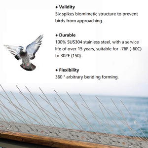 Pointes réutilisables de dissuasion d'oiseaux en plastique PP solide <span class=keywords><strong>Anti</strong></span>-oiseau Pigeons Pest Scorpions Pointes Efficaces contre les serpents chauves-souris pour les toits - Product Image 3