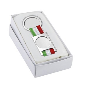 Llavero Metálico Hueco con la Bandera Italiana de 25 mm, Llavero Metálico con Logotipo Personalizado - Product Image 2