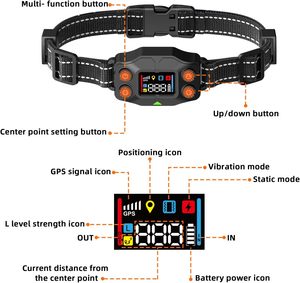 ระบบรั้วสุนัขแบบพกพา ชาร์จไฟได้ กันน้ำ ไร้สาย พร้อม GPS ระบบกำหนดตำแหน่งสากล ควบคุมการกักขังสุนัข - Product Image 2