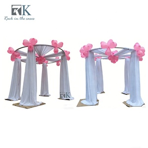 Round Canopy Pipe and Drape Kit Chiffon Draping System Aluminum Wedding Arch <b>Backdrop</b> <b>Stand</b> - Product Image 1