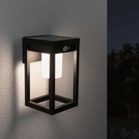 Bougie noire moderne en aluminium ip44 avec détecteur de mouvement, lampes solaires à led pour jardin extérieur, appliques murales