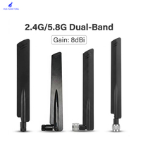Antena WiFi de Doble Banda 2.4G/5.8G de Alta Ganancia 8dBi, Vertical, para Router AP, Conector N Macho, Diseño Plegable, Uso Interior/Exterior