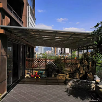 Auvent de fenêtre en aluminium et auvent de pluie Auvent rétractable personnalisé avec voile en PE Imperméable Protection UV pour balcon Jardin extérieur