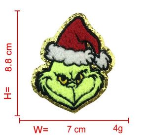 Parche de Chenilla Navideño Personalizado de Gran Tamaño con Borde Dorado de Papá Noel y Muñeco de Nieve - Product Image 6