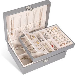 Fábrica al por mayor logotipo personalizado grandes niñas <span class=keywords><strong>de</strong></span> <span class=keywords><strong>madera</strong></span> viaje joyería collar cajas <span class=keywords><strong>organizadores</strong></span> - Product Image 1
