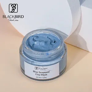 Customized Private Label Sea Weed Clay Mask Deep Cleaning Blue Seaweed Face Mud Mask For Skin Care