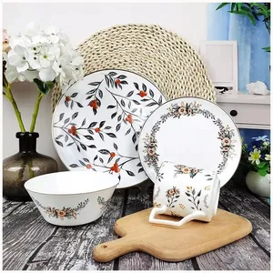 Kitchen appliances utensil set plate Porcelain dining table set gift set country style ceramic plates