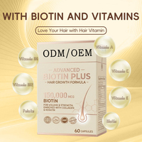 Fabricant de Marque Blanche – Complément de Soutien Capillaire Complexe Biotine Collagène Kératine 150 000 mcg – Capsules de Biotine
