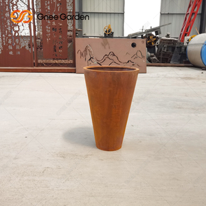 Jardinière carrée en acier Corten de qualité commerciale, écologique, légère et résistante à la corrosion pour jardin et centre commercial - Offre exceptionnelle - Product Image 4