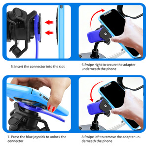 Support de téléphone pour moto, support de guidon rotatif à quatre voies, résistant aux chocs, pour vélo et moto - Product Image 2