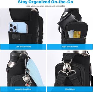 Sac en néoprène personnalisé <span class=keywords><strong>porte</strong></span>-<span class=keywords><strong>bouteille</strong></span> d'eau sac de <span class=keywords><strong>porte</strong></span>-bouteilles de gymnastique avec poche pour téléphone et accessoires de gymnastique organisateur sac de téléphone de gymnastique - Product Image 3