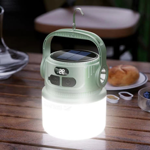 Lanterne de camping LED rechargeable à l'énergie solaire, étanche, lumière d'urgence pour utilisation en extérieur dans une tente pendant les pannes de courant, alimentée par batterie - Product Image 4