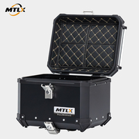 Boîte à bagages arrière pour moto en alliage d'aluminium 45L, disponible en OEM/ODM, gravure de marque, double verrouillage de sécurité, coffre de rangement arrière étanche