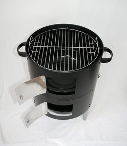 محمصة شواء خارجية من الفولاذ 3 في 1 محمولة مع مدخنة وحفلات التخييم للاستخدام المنزلي - Product Image 2