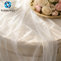 Tissu en tulle 100 % nylon recyclé, léger, aérien, délicat, drapé, brillant, 21 g/m², pour robes de mariée de luxe