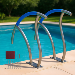 2 pasamanos de acero inoxidable para piscina de 30x30 pulgadas con placa base antideslizante para spas - Product Image 2