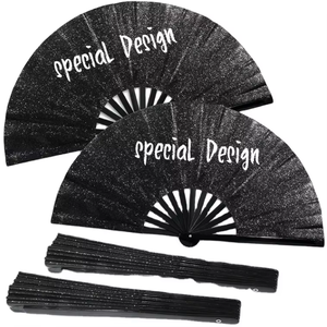 Éventails à main en bambou Clack Custom, grands, pliables, 13 pouces, peints à la peinture réactive aux UV, pour événements de <span class=keywords><strong>club</strong></span>, éventails imprimés - Product Image 1
