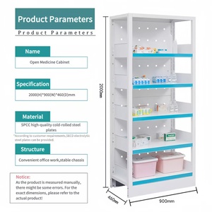 Étagères de <span class=keywords><strong>pharmacie</strong></span> de médecine durables en métal <span class=keywords><strong>armoire</strong></span> à <span class=keywords><strong>pharmacie</strong></span> ouverte pour l'hôpital, service de consultation externe, clinique, site expérimental - Product Image 2