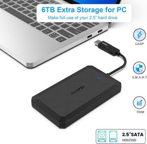 Benfei 2.5 Inch SATA Để USB Công Cụ Miễn Phí Bên Ngoài Ổ Cứng Bao Vây Loại C/A Để SATA Tương Thích Cho 2.5 Inch <span class=keywords><strong>SSD</strong></span> - Product Image 3