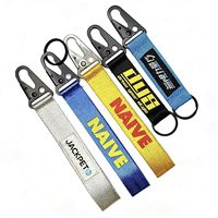 Porte-clés personnalisé en ruban tissé, pendentif pour moto et voiture, porte-clés universel personnalisé en forme de bec d'aigle, ruban blanc