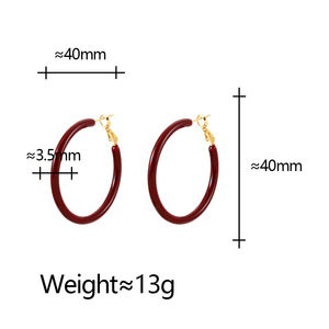 Pendientes de <span class=keywords><strong>Aro</strong></span> Rojos Novedad 2026, de Lujo Exclusivo, Pequeños y Circulares, Tipo Ear Cuff, Joyería de Moda para Mujer - Product Image 4