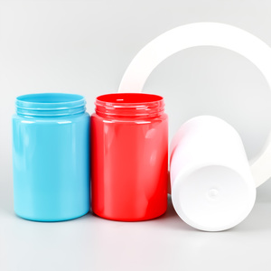 Flacon capsule personnalisé bleu rouge blanc, emballage pharmaceutique, flacon en plastique PET, pot à pilules pour produits de santé avec bouchon à vis - Product Image 2