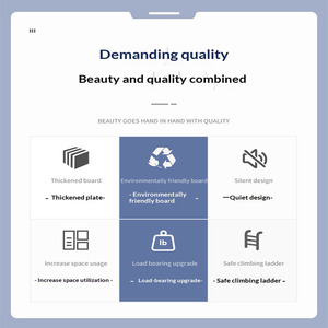 <span class=keywords><strong>Lit</strong></span> superposé en bois massif et acier au design moderne avec tiroirs de rangement pour enfants, filles, garçons - Product Image 6