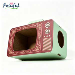 <span class=keywords><strong>Griffoir</strong></span> et maison pour chat rectangulaire moderne au design créatif TV, résistant à l'usure et aux rayures, motif imprimé pour salon - Product Image 4
