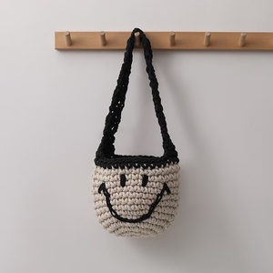 Cô Gái Mùa Hè Crochet <span class=keywords><strong>Simle</strong></span> Mặt Xô Vai Túi Handmade Cotton Túi Xách Dễ Thương Dệt Kim Tote Túi - Product Image 3