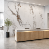 Panel Dinding PVC Marmer UV Glossy Tahan Air, Papan Dekoratif untuk Pelapis Dinding Interior dan Eksterior