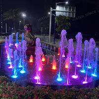 Fontaine musicale d'extérieur personnalisée pour plaza, avec jets lumineux LED RGB, pour projets de paysagisme commercial et de parcs