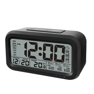 Grand <span class=keywords><strong>Réveil</strong></span> Numérique à Écran LCD, Design Industriel, Technologie de Capteur de Basse Lumière, Veilleuse Douce, Réglage Facile - Product Image 1