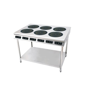 Cocina de Inducción de 6 Quemadores, 3000W*6, Control Táctil de Encimera, Multizona, para Restaurante, Cafetería, Cocina - Product Image 1