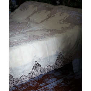 Soft Cotton Linen <b>Bedspread</b> with Cant Lace Microfiber Quilted <b>Coverlet</b> for Home Hotel Use Available in Single Queen King Sizes - Product Image 1