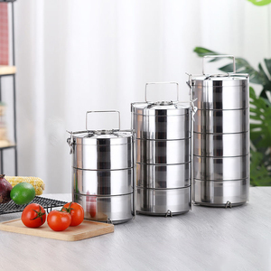 Boîte à <span class=keywords><strong>lunch</strong></span> en acier inoxydable 410 à 3 niveaux, porte-repas multicouche et <span class=keywords><strong>thermos</strong></span> pour la rentrée scolaire - Product Image 1