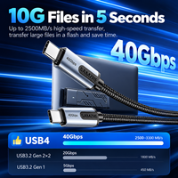 Kabel USB4 SAMZHE 40Gbps USB C ke USB C 240W PD Pengisian Cepat 8K 60Hz Video Kabel Tipe C
