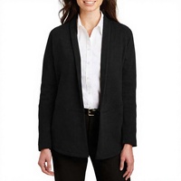 Suéter Cárdigan Largo de Invierno para Mujer, Nuevo Estilo, Transpirable, con Mangas Abullonadas, Holgado, Informal, Personalizable, Tejido de Felpa Francesa