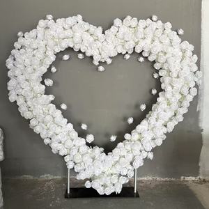 Arco de Corazón Artificial con Flores W-HFA009, Arco de Corazón Decorativo para Bodas, Arco de Flores en Forma de Corazón para Decoración de Bodas - Product Image 2