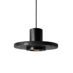 Lámpara de Techo de Estilo Industrial de Una Sola Cabeza, Diseño Creativo Minimalista, Piedra Negra para Cafetería, Restaurante, Lámpara de Línea Larga - Product Image 6