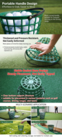 Panier de ramassage de balles de golf en maille de nylon, multi-capacités, taille et emballage personnalisés pour le practice, fabrication OEM