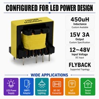 Transformateur EE28 450uH à haute fréquence, stable, personnalisé, DIP, à faible perte, pour alimentation à découpage SMPS, chopper, éclairage LED, flyback