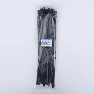 4.8*380mm Nylon 66 black 88 lb. tensile strength 15.2 inches CE Certificated High Quality Plastic Cable Ties