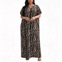 Robe longue décontractée pour femme, style africain, rayée, 100% coton, coupe ample, grande taille, classique, élégante et rétro, pour l'été