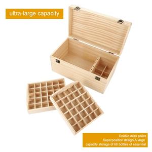 Bằng gỗ hộp lưu trữ cho các loại tinh dầu 2 có thể tháo rời khay du lịch trình bày ngực giữ 60 chai - Product Image 2