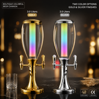 Dispenser Minuman Dingin Portabel 3 Liter untuk Wine & Bir Draft, Sistem Keg 2-Keran, Plastik Food Grade untuk Acara Keluarga
