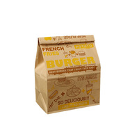 Prix d'usine Emballage Fond Carré Pain Pâtisserie Sac À Emporter PLA Papier Kraft Conteneur Alimentaire À Emporter Sacs